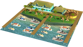 Puerto deportivo de lujo de playa en SimCity BuildIt