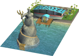 Estatua de tritón en SimCity BuildIt