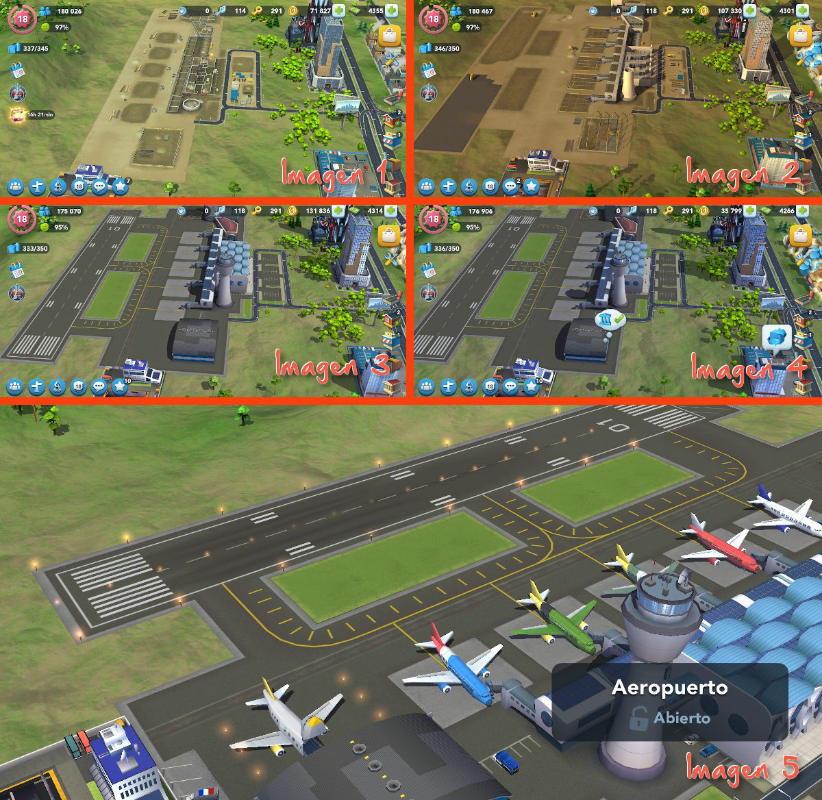 Construcción del Aeropuerto en SimCity BuildIt