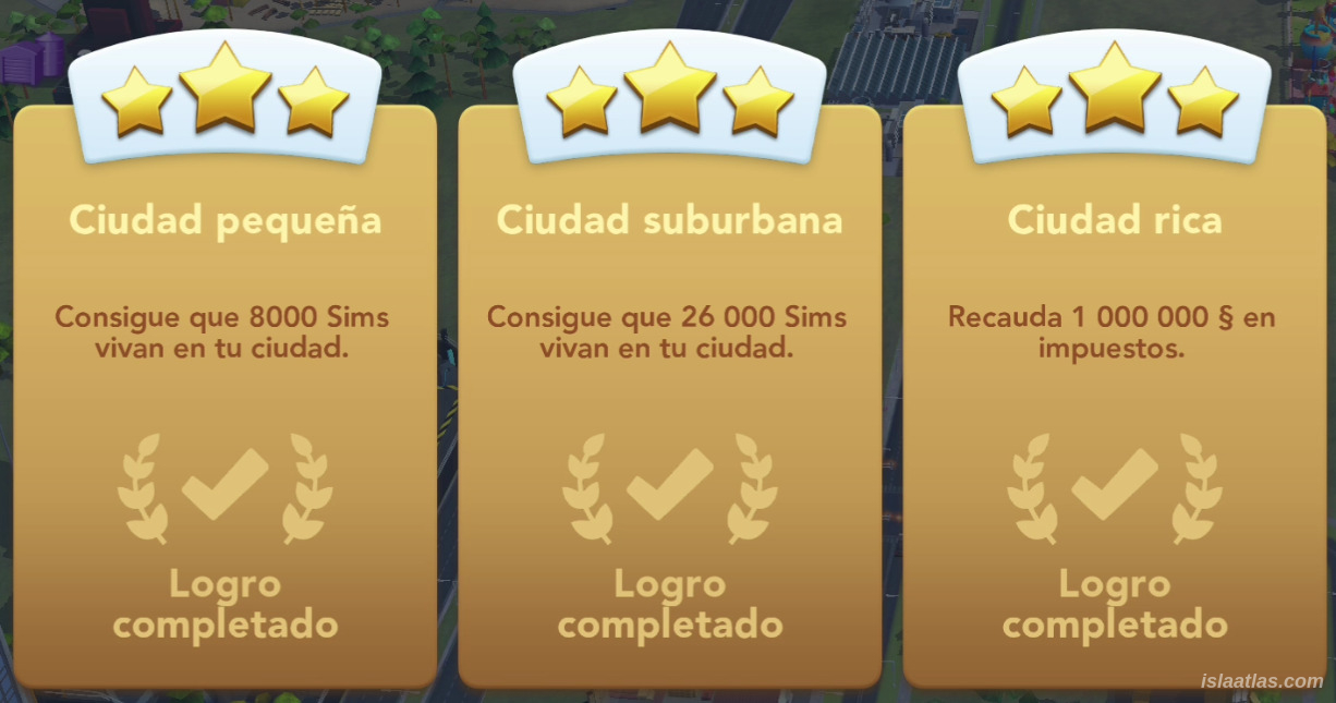 Logros completados en SimCity BuildIt